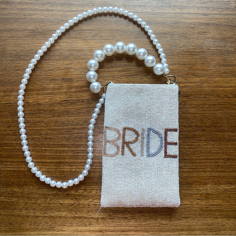 Beaded Pearl Handle Bride Bag